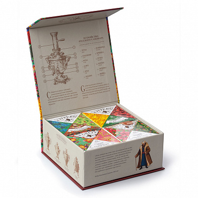 Набор Сугревъ в картонной коробке с 4-я чаями (Разные цвета)