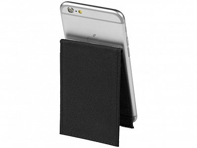 Кошелек-подставка для телефона с защитой от RFID считывания (Черный)