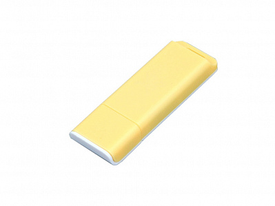 USB 2.0- флешка на 64 Гб с оригинальным двухцветным корпусом (Желтый/белый)