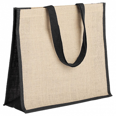 Холщовая сумка для покупок Bagari с синей отделкой (Неокрашенный)