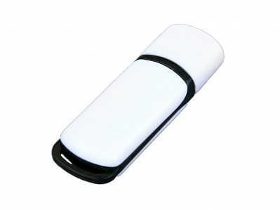 USB 2.0- флешка на 16 Гб с цветными вставками (Белый/черный)
