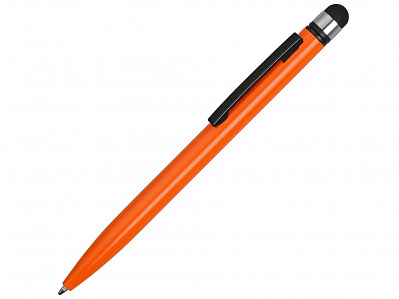 Ручка-стилус металлическая шариковая Poke (Оранжевый/черный)