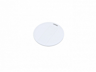 USB 2.0- флешка на 64 Гб в виде пластиковой карточки круглой формы (Белый)