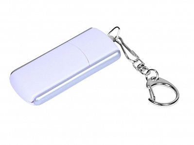 USB 2.0- флешка промо на 4 Гб с прямоугольной формы с выдвижным механизмом (Белый/серебристый)
