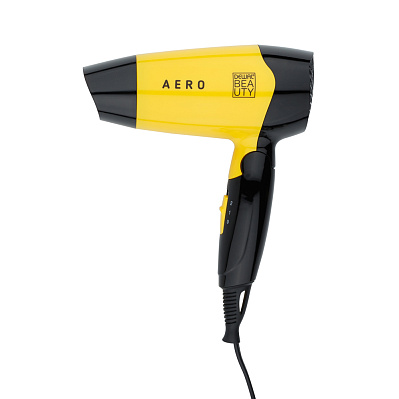 Фен DEWAL BEAUTY Aero Yellow, дорожный, жёлтый, 1400 Вт, 1 насадка (Желтый)