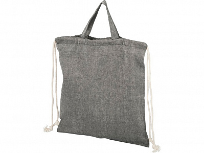 Сумка-рюкзак Pheebs из переработанного хлопка, 150 г/м² (Черный меланж)
