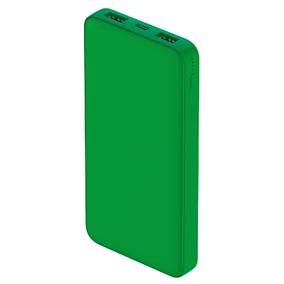 Внешний аккумулятор Polus, 10000 Mah, софт-тач покрытие  (Зеленый)