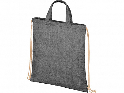 Сумка-рюкзак Pheebs из переработанного хлопка, 210 г/м² (Черный меланж)