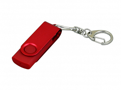 USB 2.0- флешка промо на 4 Гб с поворотным механизмом и однотонным металлическим клипом (Красный)