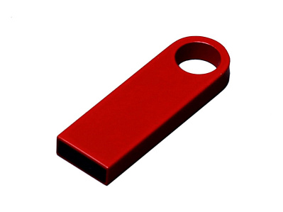 USB 2.0-флешка на 16 Гб с мини чипом и круглым отверстием (Красный)