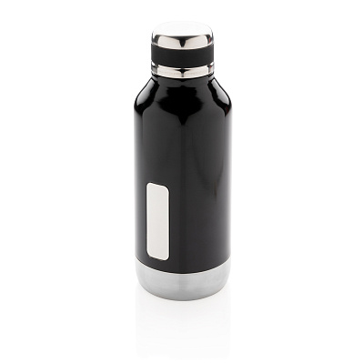 Герметичная вакуумная бутылка с шильдиком (Черный;)
