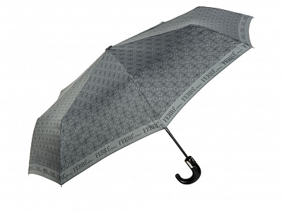 Зонт складной автоматический (Серый с принтом)