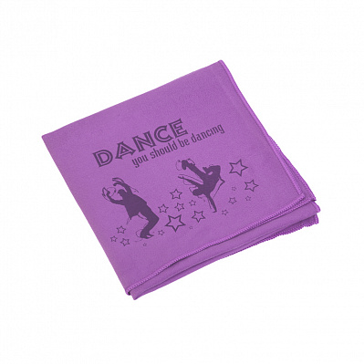 Салфетка из микрофибры спортивная "Тонус" с гравировкой "Танцы"  (Фиолетовый)