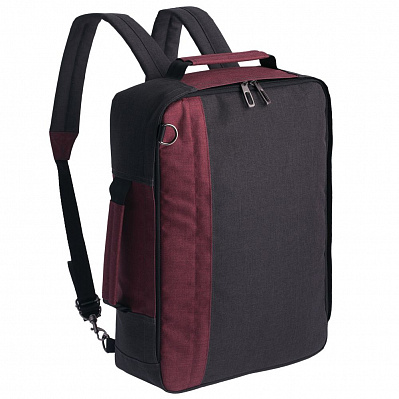 Рюкзак для ноутбука 2 в 1 twoFold, серый с бордовым (Бордовый)