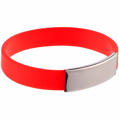 Силиконовый браслет Brisky с металлическим шильдом  (Красный)