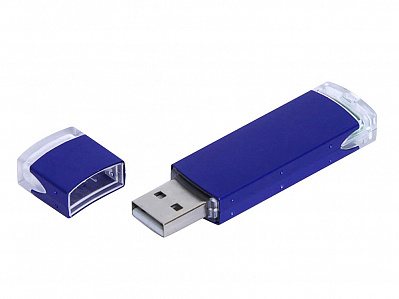 USB 2.0- флешка промо на 4 Гб прямоугольной классической формы (Синий)