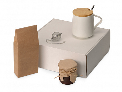 Подарочный набор для праздничной чайной церемонии Tea Celebration (Кружка- белый, ситечко- серебристый)