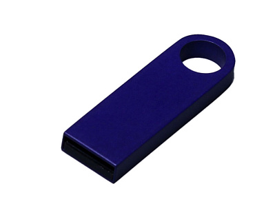 USB 2.0-флешка на 32 Гб с мини чипом и круглым отверстием (Синий)