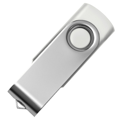 USB flash-карта "Dot" (8Гб), белый, 5,8х2х1,1см,пластик металл (Белый, серебристый)