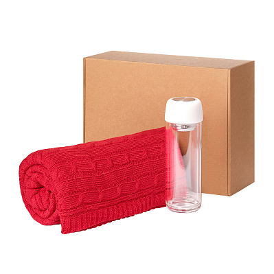 Подарочный набор Bianca, Fado  (плед, термобутылка) (Красный)