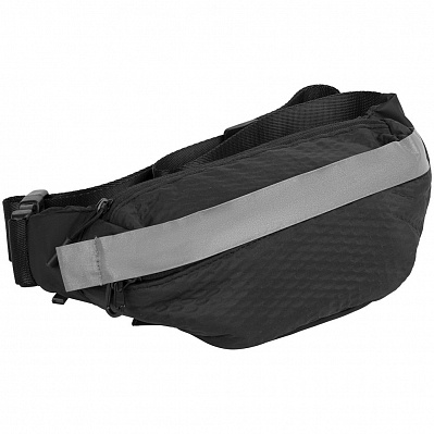 Поясная сумка tagBag со светоотражающим элементом, черная (Черный)