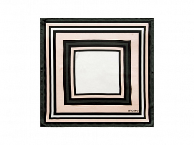 Шелковый платок Catena (Темно-зеленый, розовый, белый)