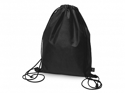 Рюкзак-мешок Reviver из нетканого переработанного материала RPET (Черный)