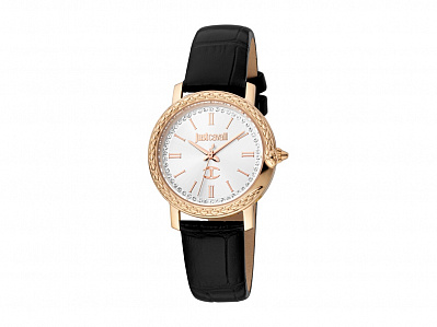 Наручные часы, женские (Корпус- розовое золото, циферблат- серебристый, крепление- черный)