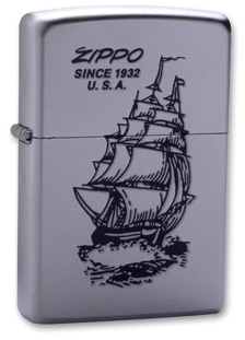 Зажигалка ZIPPO Boat-Zippo, с покрытием Satin Chrome™, латунь/сталь, серебристая, 38x13x57 мм (Серебристый)