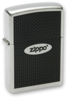 Зажигалка ZIPPO "Zippo Oval", с покрытием Satin Chrome™, латунь/сталь, серебристая, 38x13x57 мм (Черный)