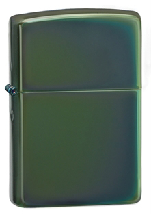 Зажигалка ZIPPO Classic с покрытием Chameleon™, латунь/сталь, зелёная, глянцевая, 38x13x57 мм (Зеленый)