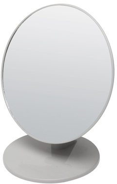 Зеркало Dewal Beauty настольное, в серой оправе, на пластиковой подставке, 20*23.5 см. (Серый)