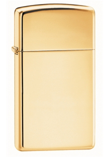 Зажигалка ZIPPO Slim® с покрытием High Polish Brass, латунь/сталь, золотистая, 29x10x60 мм (Золотистый)