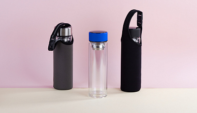 Заварочный термос "Остин" 320 мл в чехле, серый