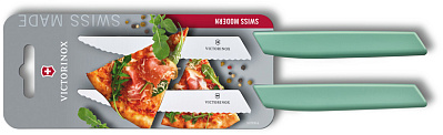 Набор из 2 ножей для стейка и пиццы VICTORINOX Swiss Modern 12 см с волнистой кромкой в блистере