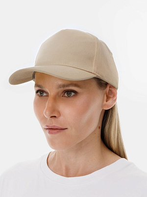 Бейсболка Long Beach, бежевая