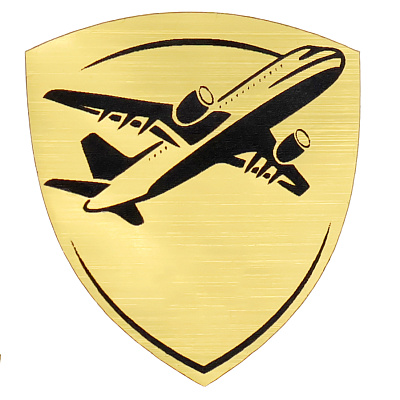 Шильд-наклейка самолет, золото (Золотой) Шильд-наклейка самолет, золото (Золотой)