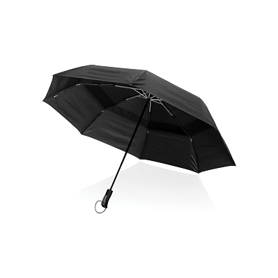 Компактный зонт-антишторм Tornado от Swiss Peak из rPET Aware™, d120 см (Черный;)