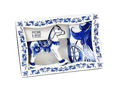 Подарочный набор Гжель (Синий)