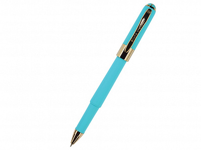 Ручка пластиковая шариковая Monaco (Небесно-голубой/золотистый)