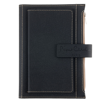 Записная книжка Pierre Cardin в обложке, черная, 21,5 х 15,5, 3,5 см (Черный)