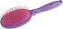 Щетка Dewal Beauty серия "Ягода" массажная с нейлоновым штифтом, овальная , фиолетовая с розовым - Фото 1
