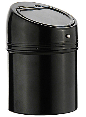 Пепельница S.Quire круглая c откидной крышкой, сталь, покрытие никель и черная краска , 67 мм (Черный)