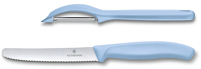 Набор из 2 ножей VICTORINOX Swiss Classic: нож для овощей и столовый нож 11 см малиновая рукоять