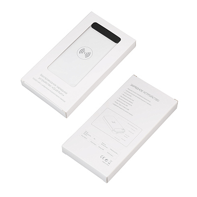 Беспроводное зарядное устройство "Quantum", 10000 mAh с цифровым индикатором заряда, белый