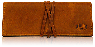 Пенал KLONDIKE DIGGER «Avery», натуральная кожа в коньячном цвете, 19,5 x 7,5 x 1 см (Коричневый)