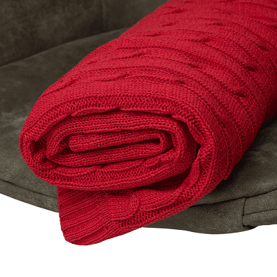 Плед Fado вязаный, красный (без подарочной коробки)