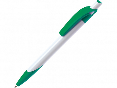 Ручка пластиковая шариковая Тироль (Белый/зеленый)