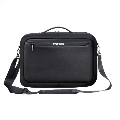 Сумка для ноутбука TORBER VOYAGE 15.6'', чёрный, нейлон/микрофибра, 43 х 10 х 29 см, 12л
