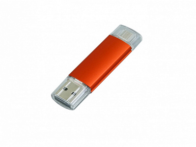 USB 2.0/micro USB- флешка на 64 Гб (Оранжевый)